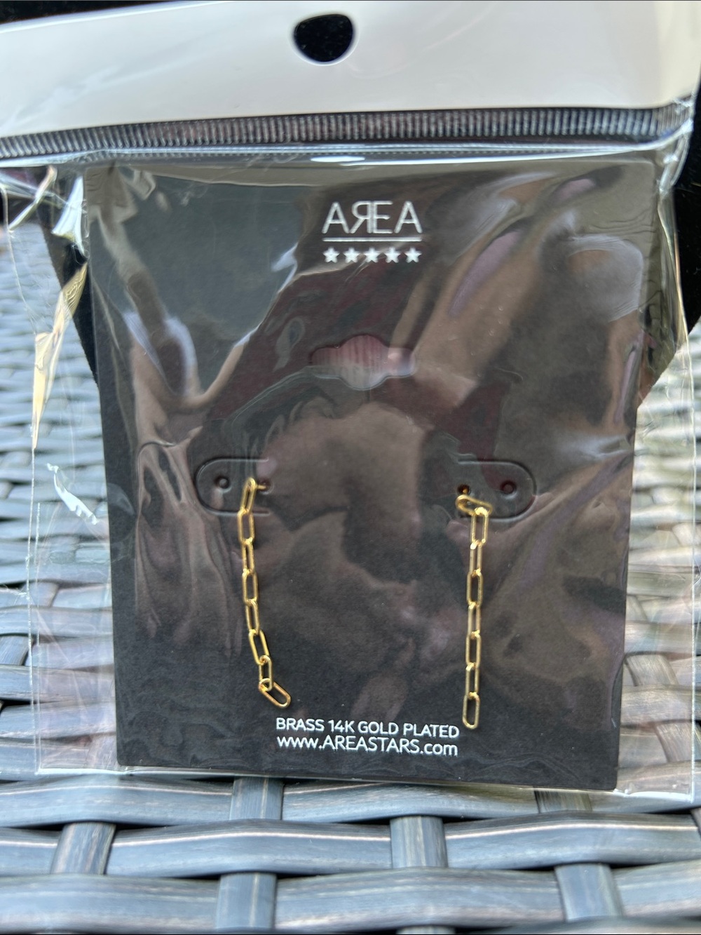 AREA Gold Chain Link Drop Earrings